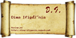 Dima Ifigénia névjegykártya